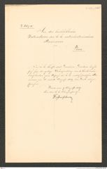 k.k. naturhistorisches Hofmuseum, Intendanzakten 1885-1896 (Hauer), Aktenzahl Z.525.c/1889, Seite 1